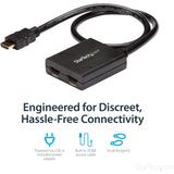 StarTech.com Multiplicador de Vídeo HDMI de 2 Puertos - Splitter HDMI 4k 30Hz de 2x1 Alimentado por USB o Adaptador de Alimentación