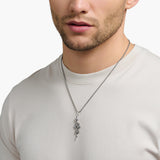 THOMAS SABO Collar con colgante de serpiente, con circonitas negras, plata de ley 925, 56 x 15 mm, PE945-643-11, H: ca. 56mm / B: ca. 15mm, Plata esterlina, Circonita cúbica