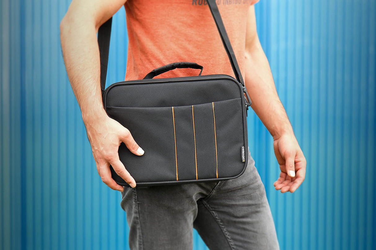 celexon Maletín para proyectores Economy Line Large hidrófugo y Lavable Carcasa Dura - 41x29x15 cm - 100% poliéster - Negro