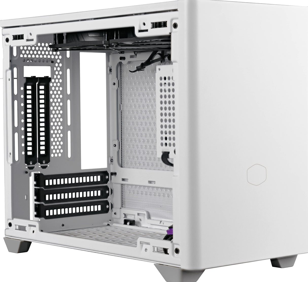 Cooler Master MasterBox NR200P Caja Ordenador Mini ITX, Panel Lateral Cristal Templado, Opciones de Enfriamiento óptimos, Exposición GPU Vertical, Accesibilidad 360 Grados Sin Herramientas, Blanco