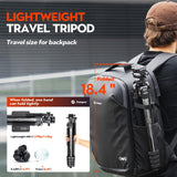 Fotopro X-Airfly - Trípode para cámara de vídeo con cabeza líquida, cabeza de bola panorámica, 1,3 kg, ampliable, portátil, compacto, de fibra de carbono, para cámara réflex digital, 15 kg, color gris