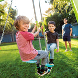 Intex Columpio Doble, Estructura Metal, con balancín Doble Plaza y Trapecio, Altura Regulable, hasta 240 kg, Columpios niños 3-10 años, Juegos Exterior, Certificado CE (59002)