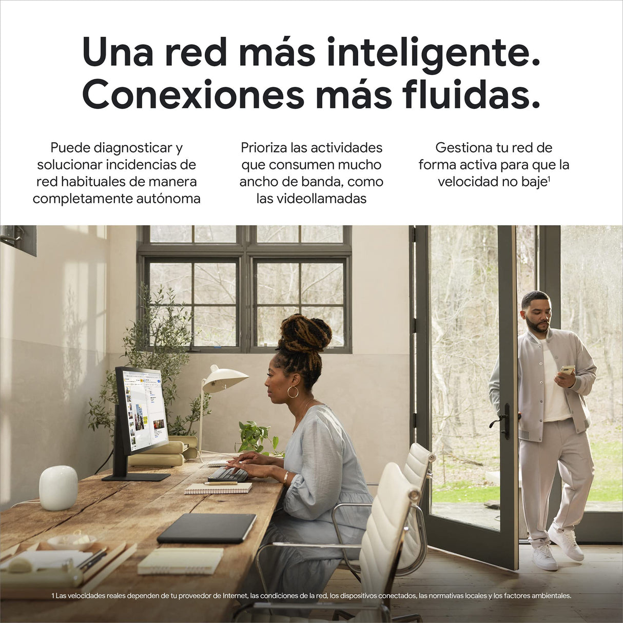 Google Nest WiFi Pro, Wi-Fi 6E: Sistema de Wi-Fi para el hogar fiable con Buena Velocidad y Cobertura en Toda la casa, Router Wi-Fi en Malla, Nieve