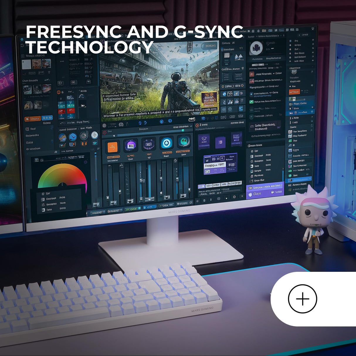 Mars Gaming MV-24, Monitor 24” IPS FHD 120Hz, HDR10 1ms, FreeSync y G-SYNC, Monitor PC con Altavoces Integrados, Inclinación 25°, Low Blue Light y Flicker Free, HDMI + DisplayPort + Jack 3.5mm, Blanco