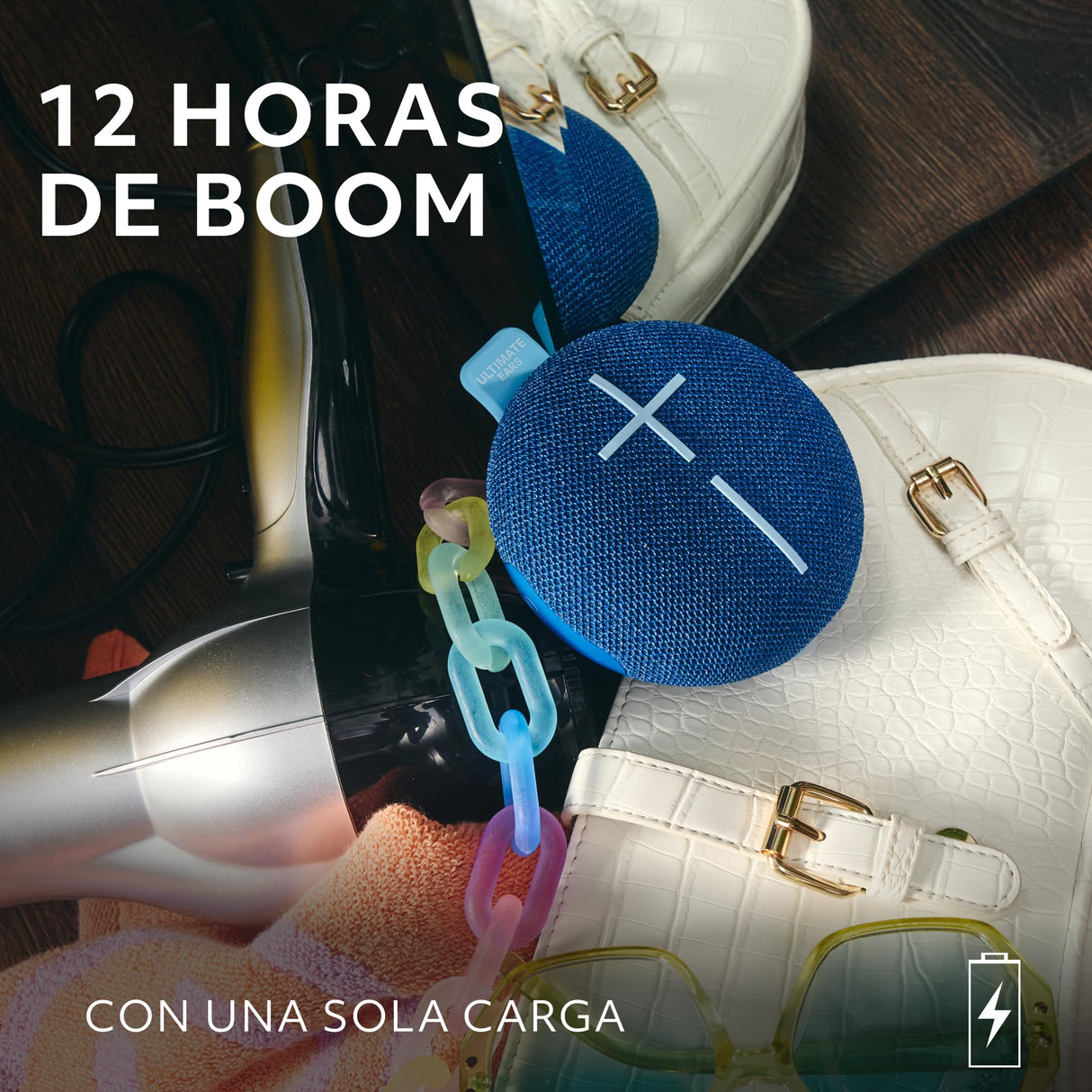 Ultimate Ears MINIROLL, Altavoz Bluetooth Resistente al Agua y ultraportátil, Graves potentes, IP67 a Prueba de Polvo, Radio de acción de 40 m (Majestic Blue)