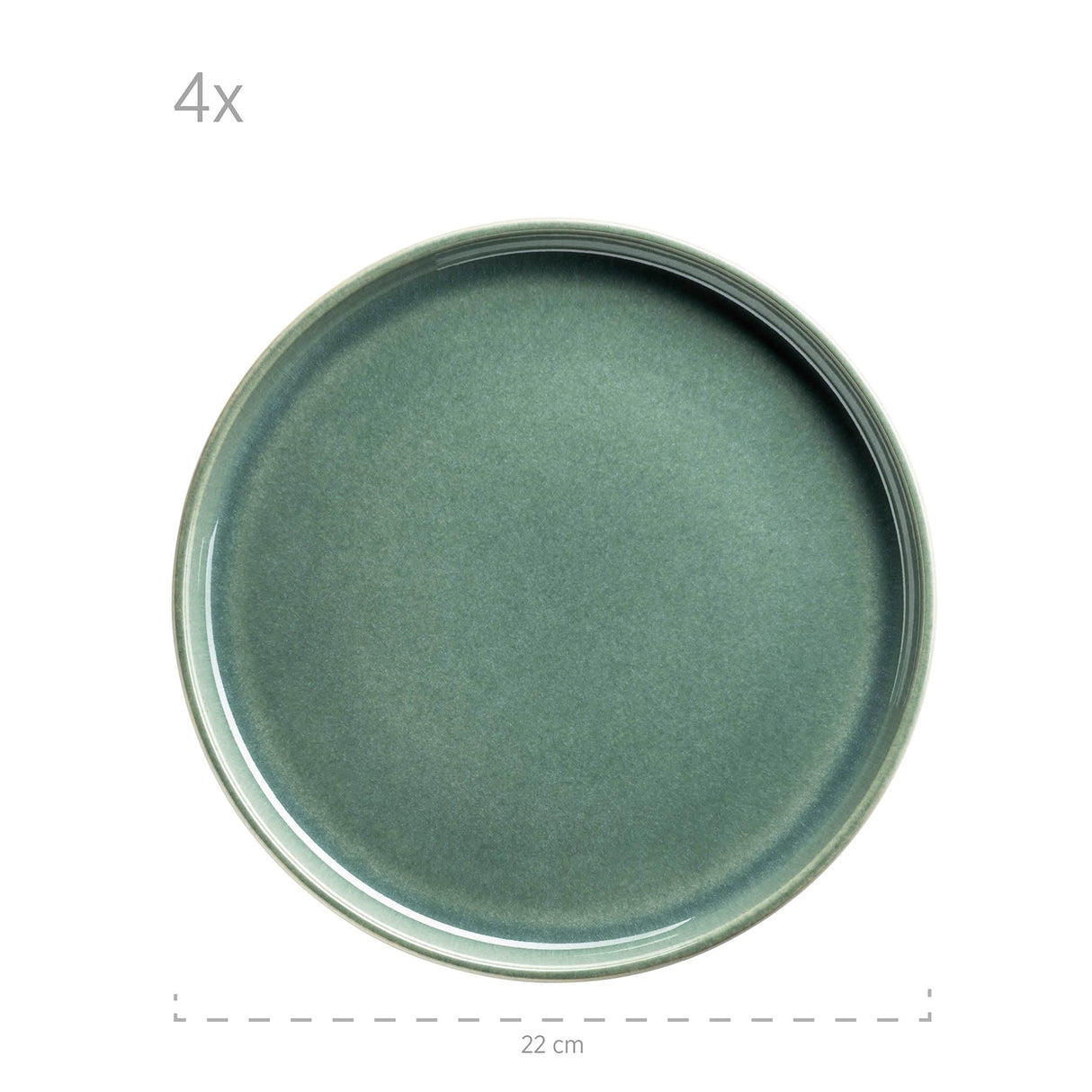 MÄSER Serie Elina Uno - Juego de vajilla de café con efecto irregular para 4 personas, platos llanos y platos de sopa, servicio de café de 12 piezas, gres, playa