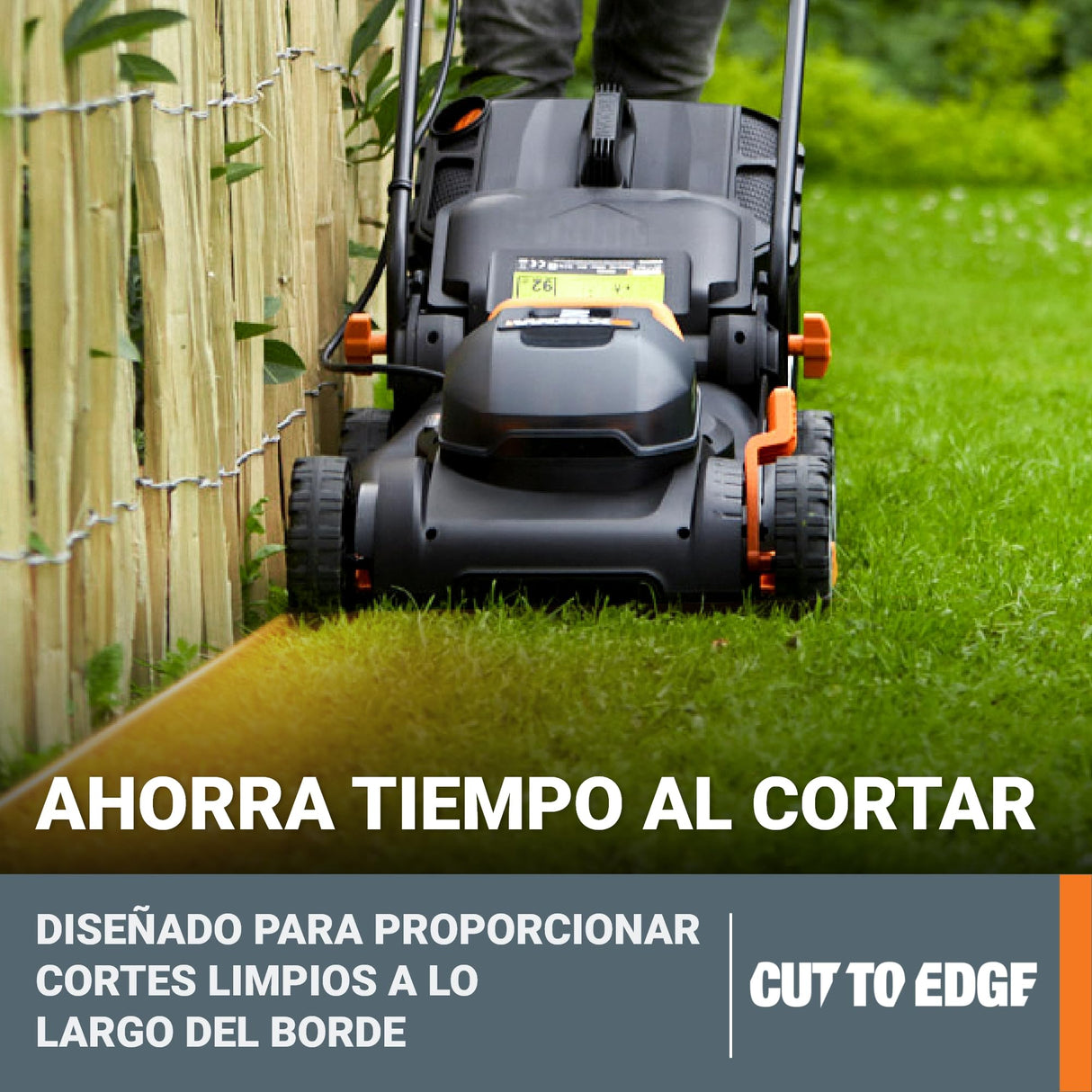 WORX Cortacésped 40V Máx. (2x20V) | PowerShare | WG743E | Incluye 2 baterías 4Ah y Cargador Doble | 40 cm | Ajuste de Altura | 6 Posiciones y 45 L de depósito