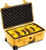 Peli 1510 Maleta rugerizada con asa Extensible y Ruedas de Alto Rendimiento, IP67 estanca e Impermeable al Polvo, 27L de Capacidad, Fabricada en Alemania, con Espuma, Color Amarillo (1510-000-240E)