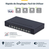StarTech.com Switch KVM de 8 Puertos HDMI 4K 60Hz - Conmutador KVM HDMI 2.0 con Kit 1U para Rack - TAA