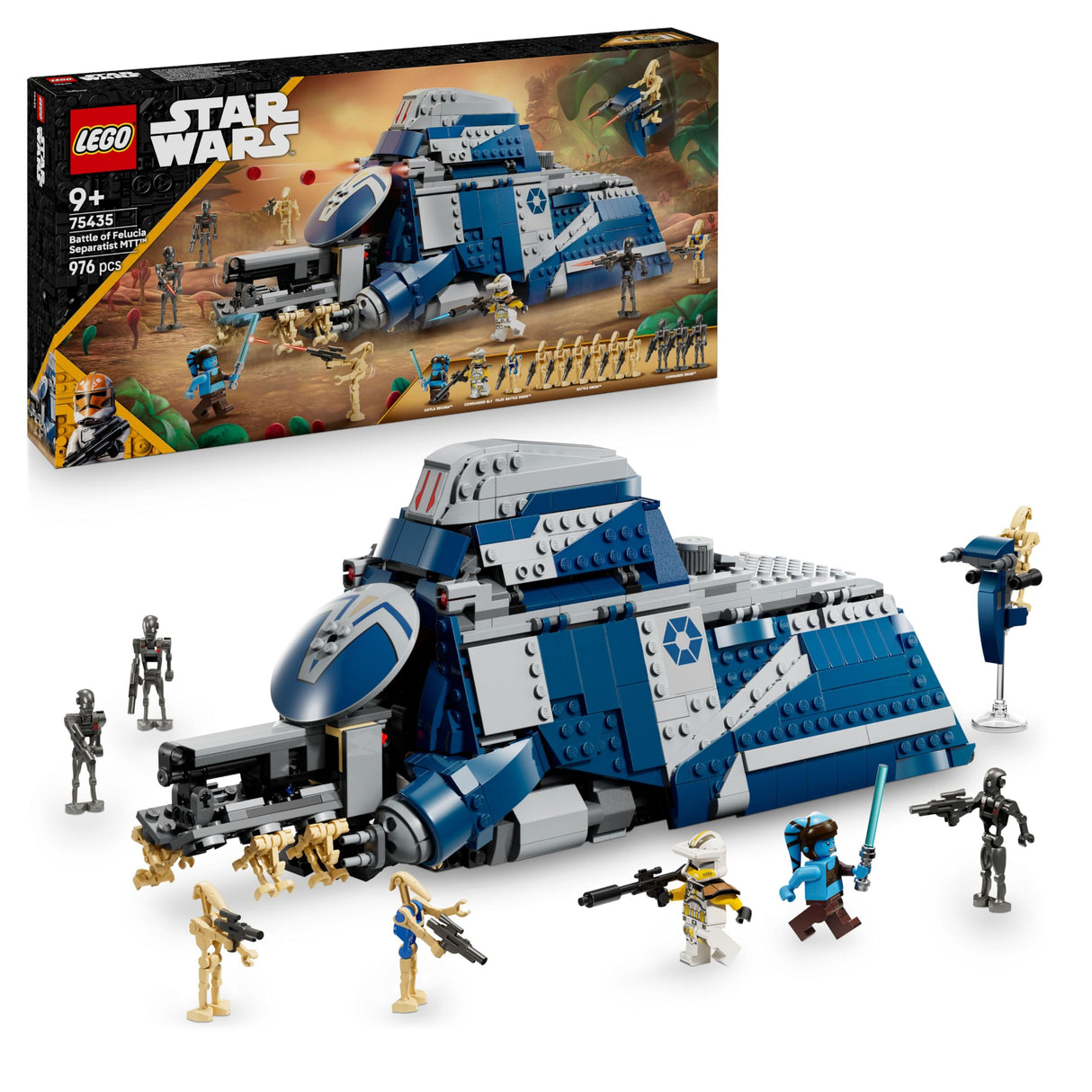 LEGO Star Wars 75435 MTT Separatista de la Batalla de Felucia - Juguete Interactivo con Speeder, 2 Minifiguras y 10 Figuras de Droides - Regalo para Niños de 9+ Años Fans de Las Guerras Clon
