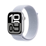 Apple Watch Series 10 GPS + Cellular Smartwatch con Caja de Aluminio Plata de 46 mm y Correa Loop Deportiva Azul Nube - Talla única. Monitor de entreno, App ECG y Neutro en Carbono