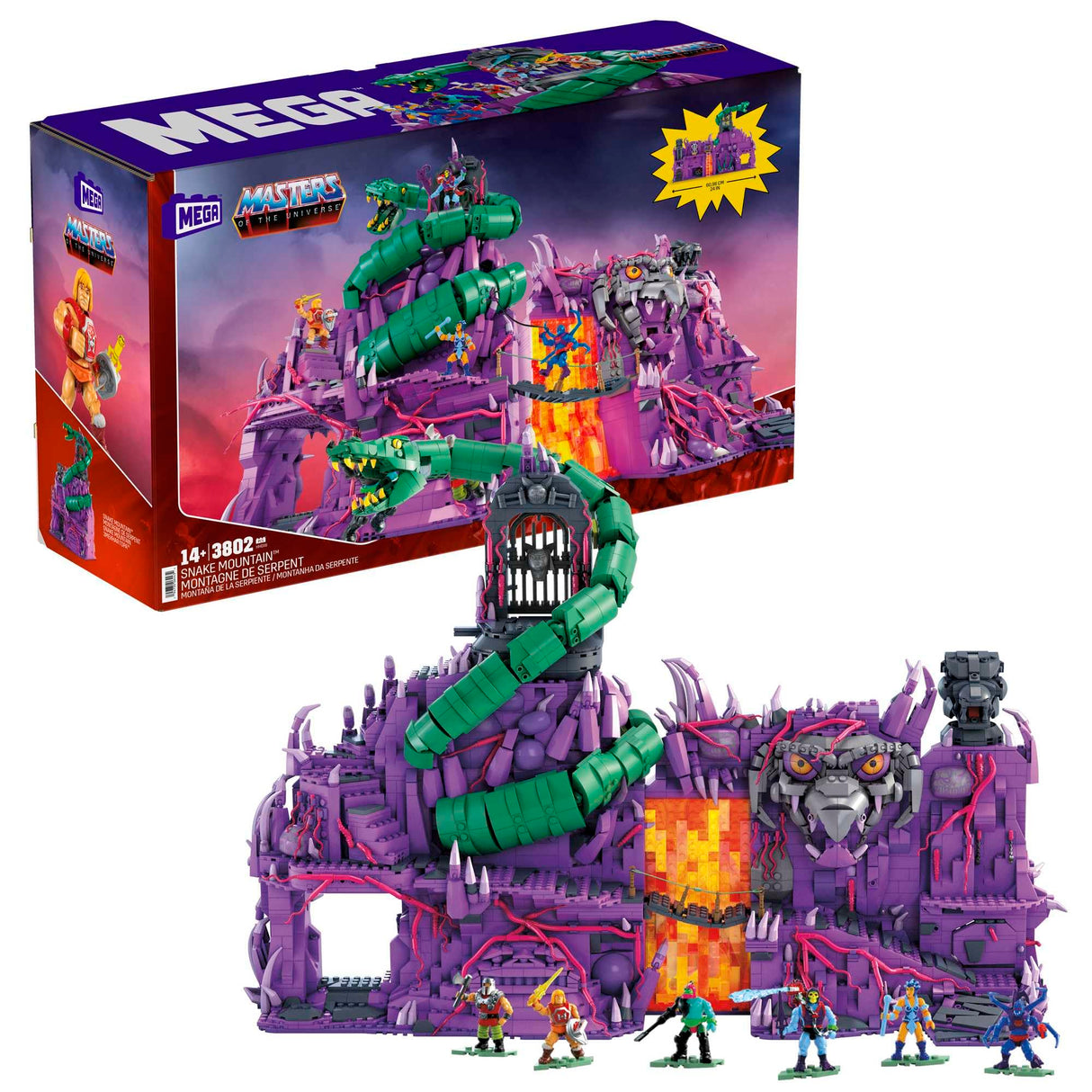 Mega Construx Probuilders Masters of The Universe Coleccionistas Montaña de la Serpiente Bloques de construccción con Figuras de acción, 3800 Piezas, Juguete +10 años (Mattel HHD16)
