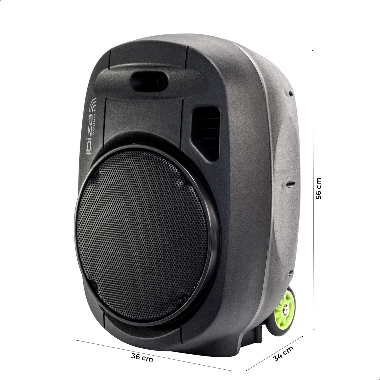 Ibiza - PORT12VHF-MKII - Altavoz portátil 12"/700W MAX con 2 micrófonos (VHF), mando a distancia y funda protectora - Bluetooth, USB, SD - Autonomía de 5 a 7h