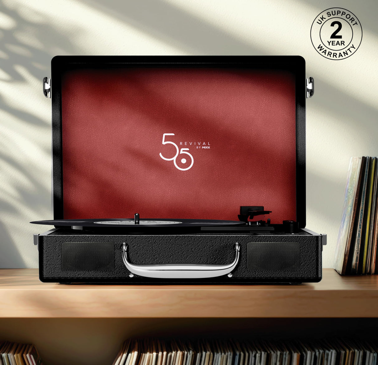 Mixx Audio - Platino de Vinilo portátil BT Revival 55 Stereo - Negro