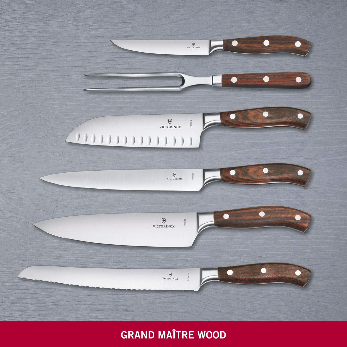Victorinox Grand Maître bloque de cuchillos, inserto ranurado, 6 piezas, incl. 6 cuchillos de chef, almacenamiento de cuchillos, de madera