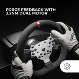 Mars Gaming MWH-RSX, Volante SimRacing con Force Feedback y Motor Dual, Set 3 Pedales con Resistencia Progresiva, Palanca Cambios en H y 12 Marchas, 14 Botones Personalizables, PC/PS4/Xbox Series X|S