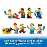 LEGO City Puerto Marítimo con Buque de Mercancías, Barco de Juguete de Construcción, Regalo para Niños y Niñas de 8 Años o Más, Grúa de Contenedores, Minifiguras, Caña de Pescar y Walkie Talkie 60422