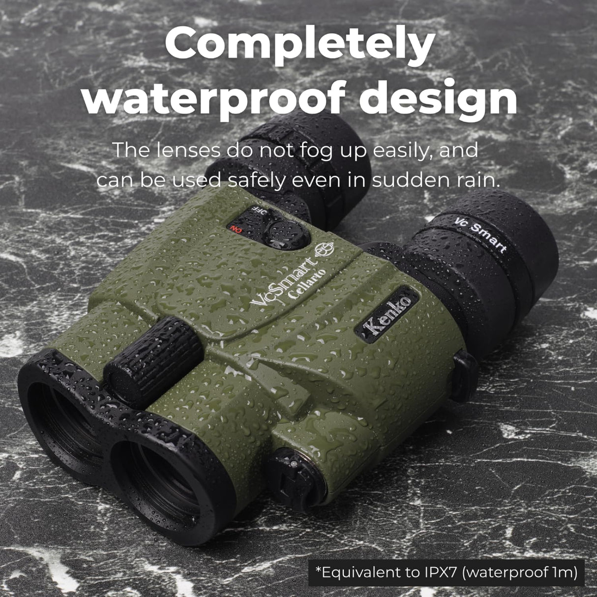 Kenko Prismáticos de estabilización de Imagen Vc Smart 10 x 30 Cellarto WP, Prisma de tejado, Impermeable IPX7, Uso Continuo 28 Horas, para Exterior, observación de Aves y observación de Estrellas