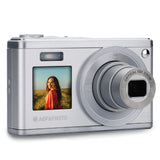 AGFA PHOTO Realishot DC9200 - Cámara Digital Compacta, 24 MP, Video 4K, Zoom Óptico 10X, Pantalla Doble 2.8" + 1.54", Sensor CMOS, Estabilización de Imagen, Batería de Litio - Plata