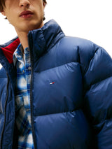Tommy Jeans Cazadora Acolchada Hombre Essential Down Parka con Capucha, Azul (Dark Night Navy), M
