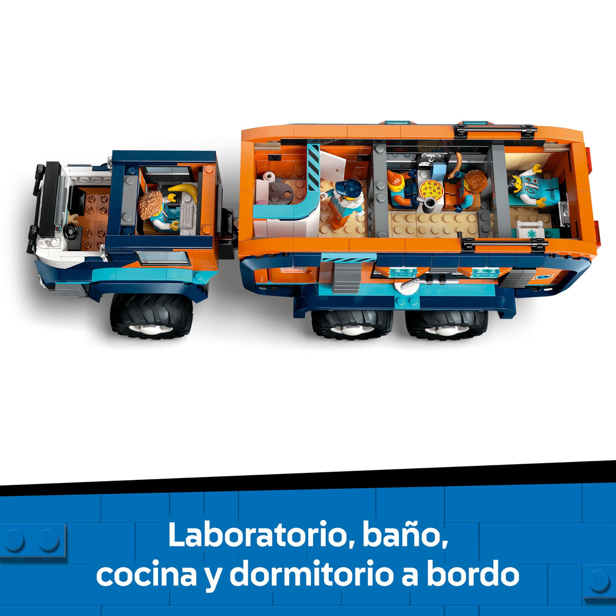 LEGO City Laboratorio Científico Móvil de los Exploradores Árticos - Camión de Juguete con Suspensión - Moto de Nieve, 5 Minifiguras y 3 Figuras de Lobos Blancos - Regalo Pra Niños de 8+ Años 60471