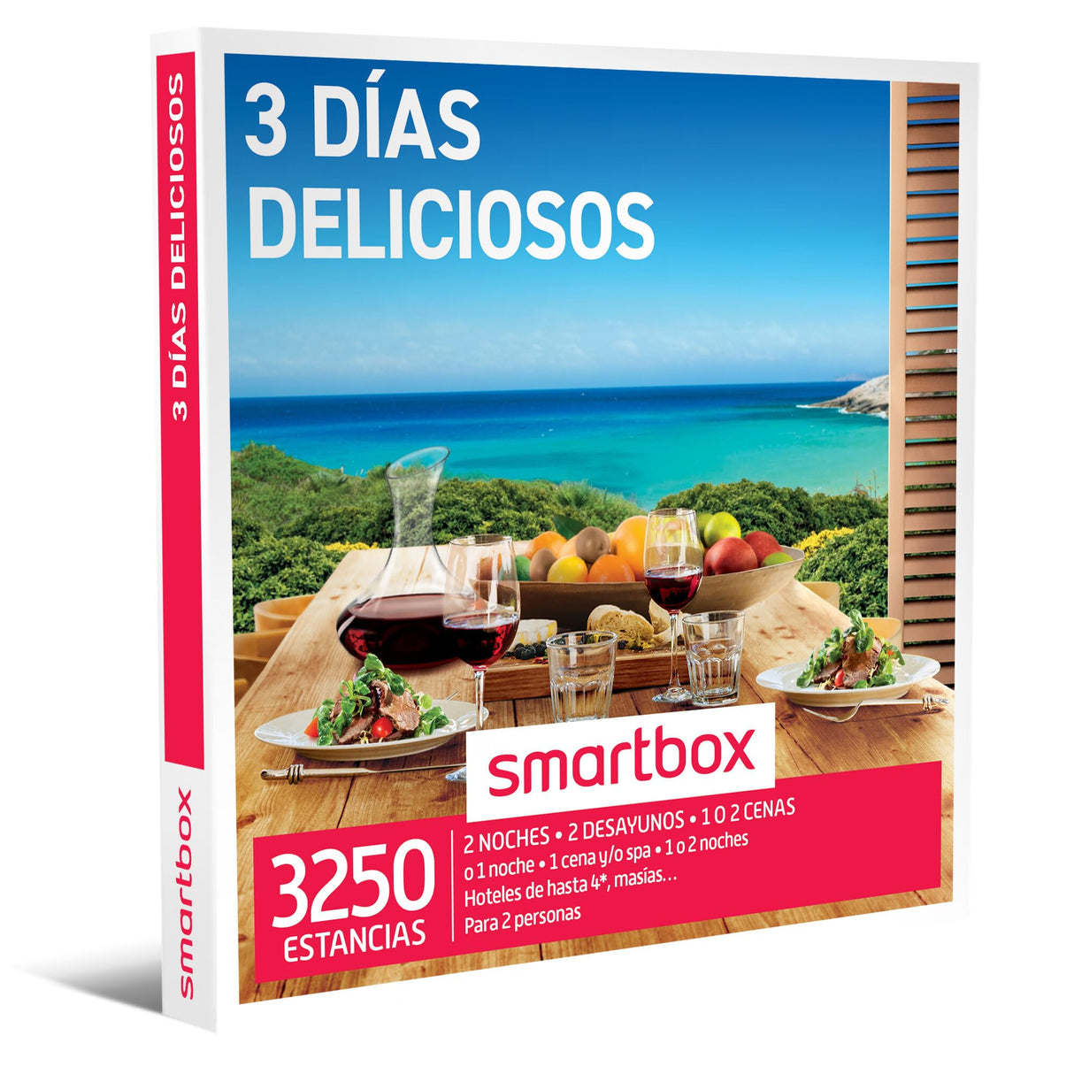 Smartbox - Caja Regalo 3 días deliciosos - Idea de Regalo para Parejas - 1 o 2 Noches, Desayuno y Cena para 2 Personas