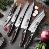 HOSHANHO Juego de Cuchillos de Cocina de 6 Piezas, Juego de Cuchillos de Chef Profesional, set de cuchillos de cocina de Acero Inoxidable con portacuchillas magnético