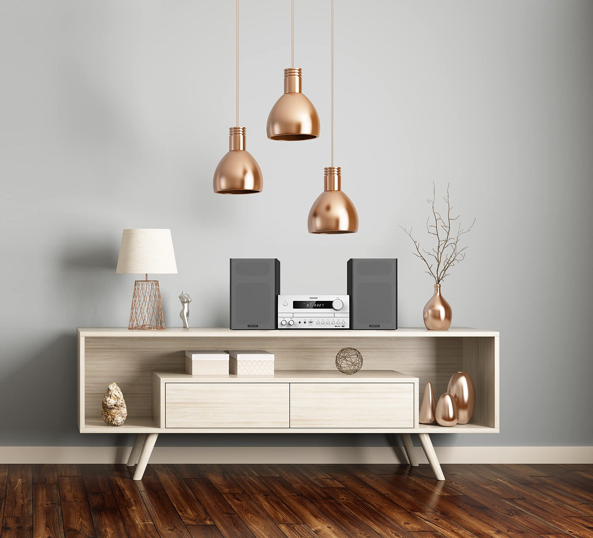 Microcadena HiFi Kenwood M-822DAB con CD, USB, Dab+ Blueetooth Audio-Streaming. Color: Blanco - Mini Equipo de Musica para casa