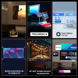 Hisense M2SE Pro - Mini Proyector Laser Trichroma UHD 4K Smart TV, 65 a 200 Pulgadas, 1150 Lumen, Dolby Vision, Audio 2x10W, Zoom Óptico, Autoenfoque, Protección Ocular, Auto-Corrección Trapezoidal