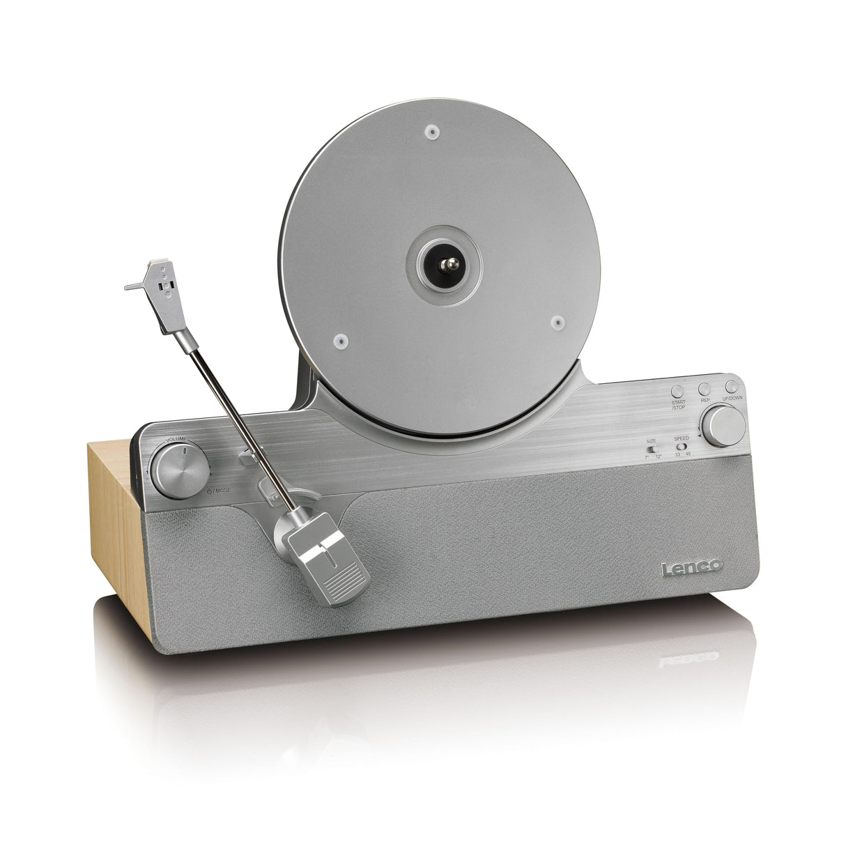 Lenco LSA-071SI - Tocadiscos Vertical Totalmente automático con Altavoces incorporados y Bluetooth® - Plata