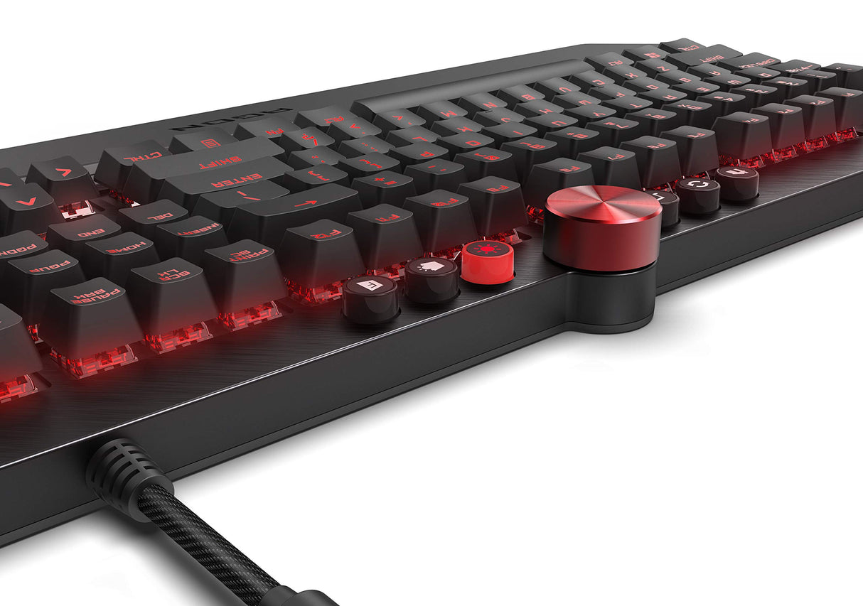 AOC AGON AKG700 Teclado de gaming - Teclado para PC con distribución en español e interruptores Cherry MX Red, Anti-Ghosting, N-Key Rollover y software programable AOC G-Tools, negro