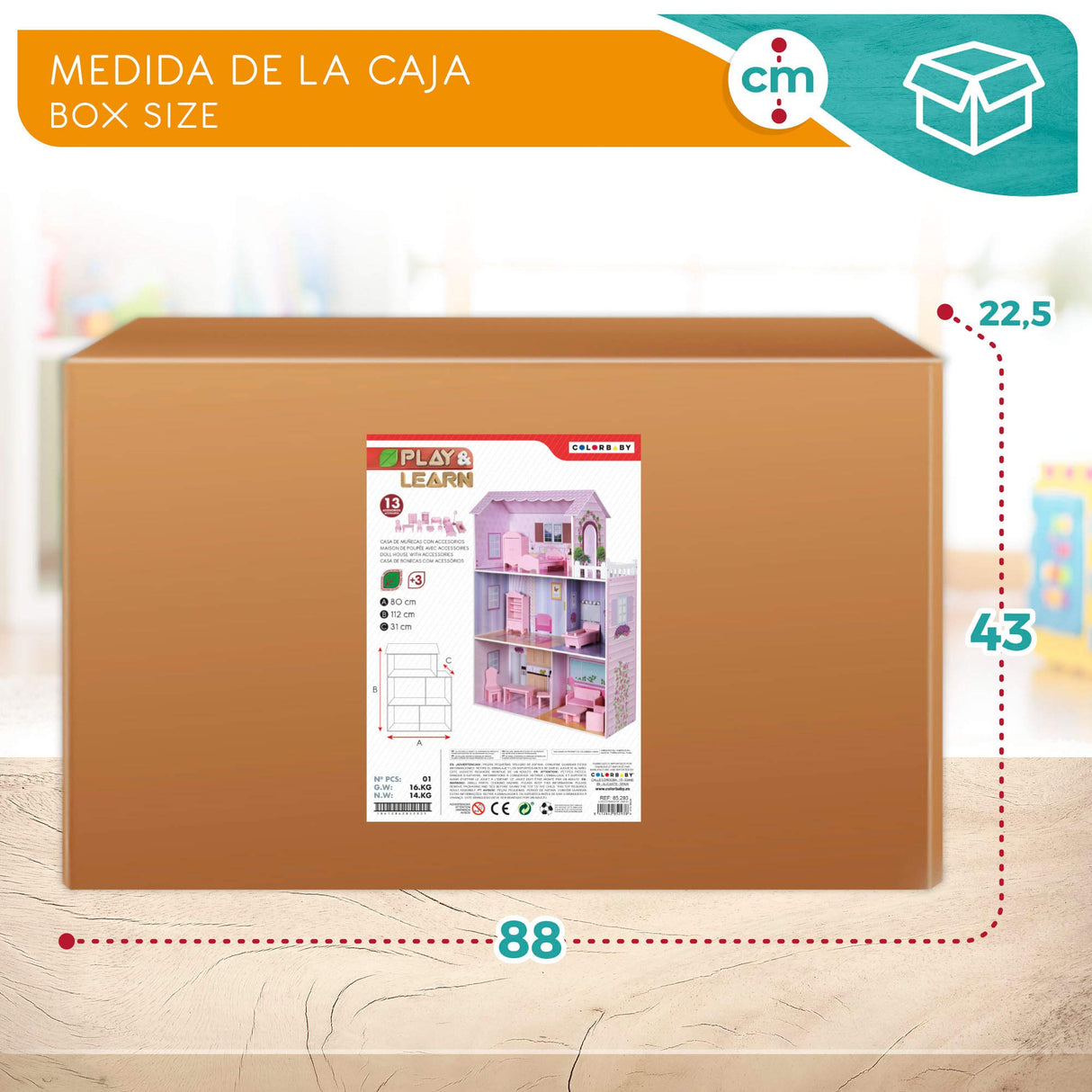 WOOMAX - Casa de muñecas de Madera (ColorBaby 85293)
