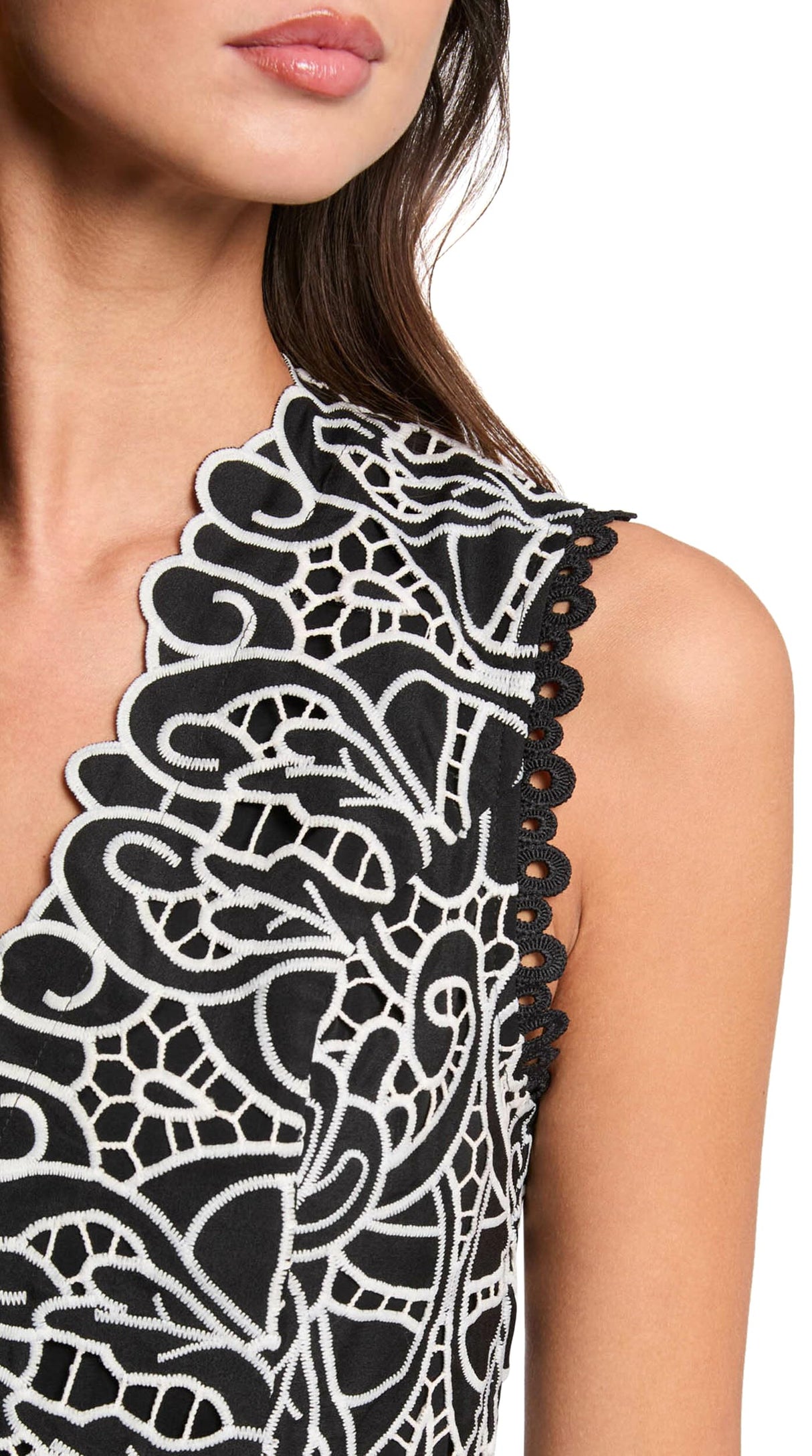 Morgan 251-rylac Vestido, Negro/Off White, 36 para Mujer