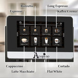 Acopino Cafetera automática Barletta, gran pantalla a color, con sistema de leche para un disfrute perfecto del café (rojo)