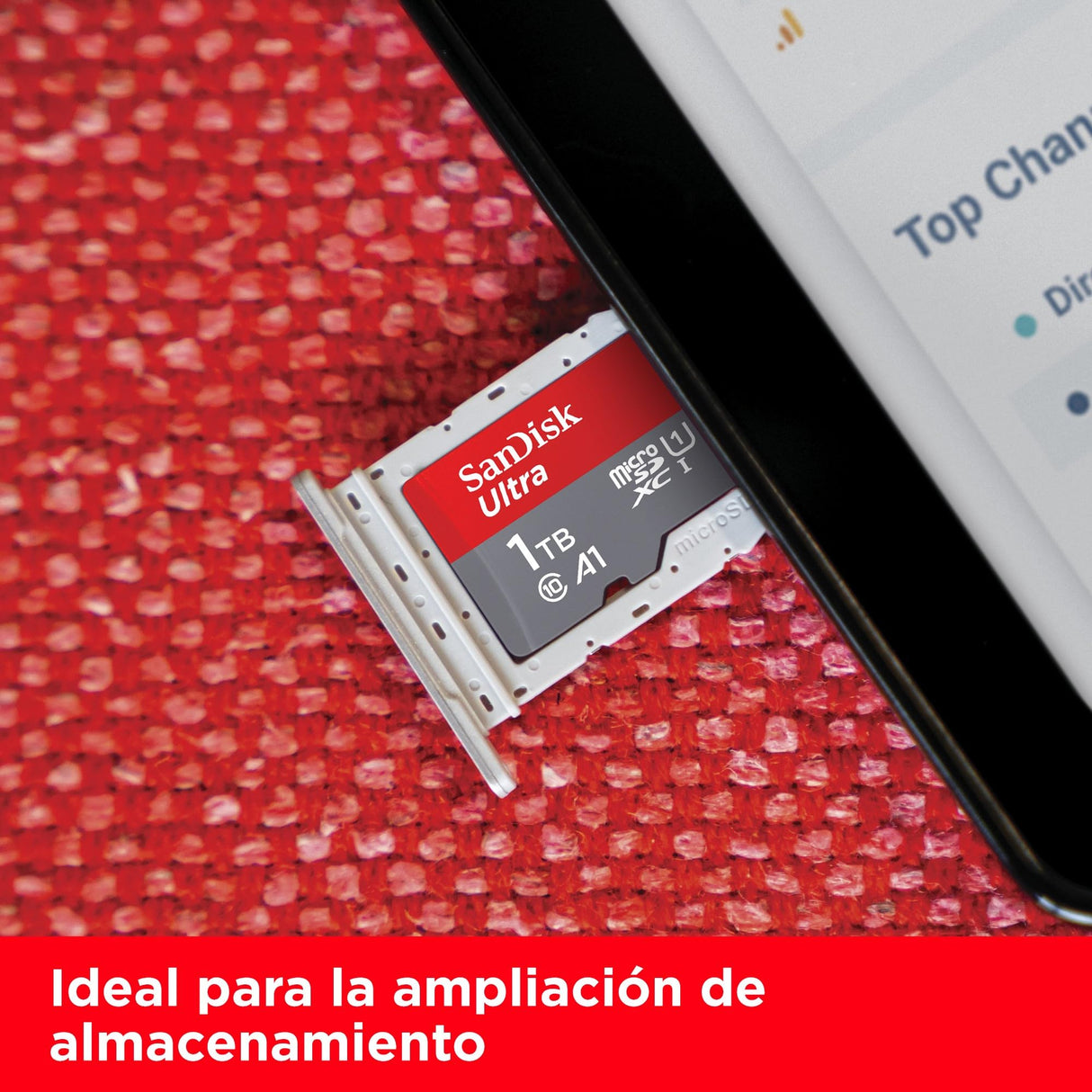SanDisk Ultra Tarjeta Micro SDXC 1 TB + adaptador SD (Compatibles con tabletas y móviles Android, UHS-I, hasta 150 MB/s, Video Full HDD, Clase A1 de rendimiento, Class 10, U1)