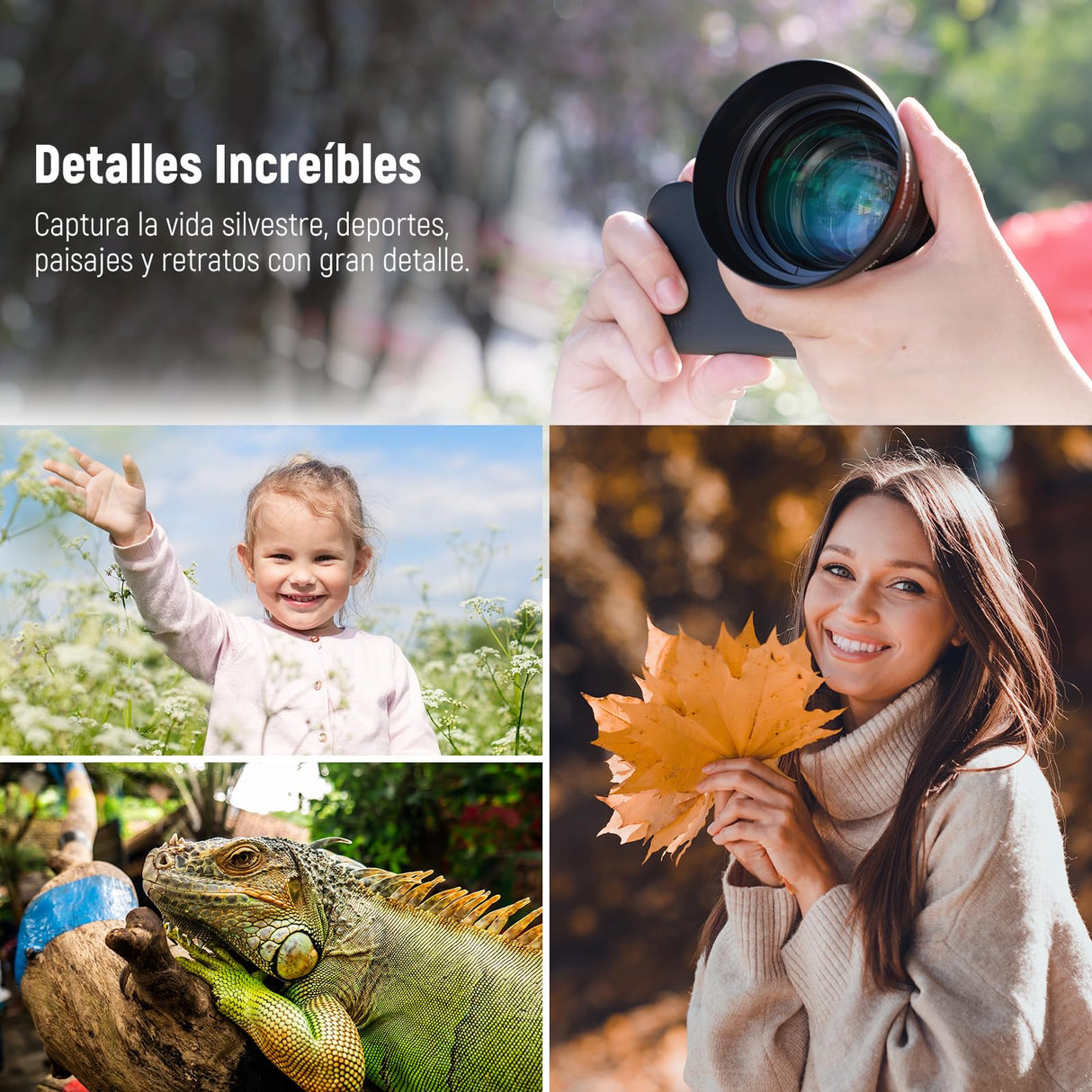 NEEWER HD 85mm Telefoto Lente Telefóno Solo para 17mm Rosca Placa Posterior,Aumento 2.5X Compatible con SmallRig Phone Cage NEEWER Carasca para iPhone Samsung con Adaptador 17mm Lente y Parasol,LS-59