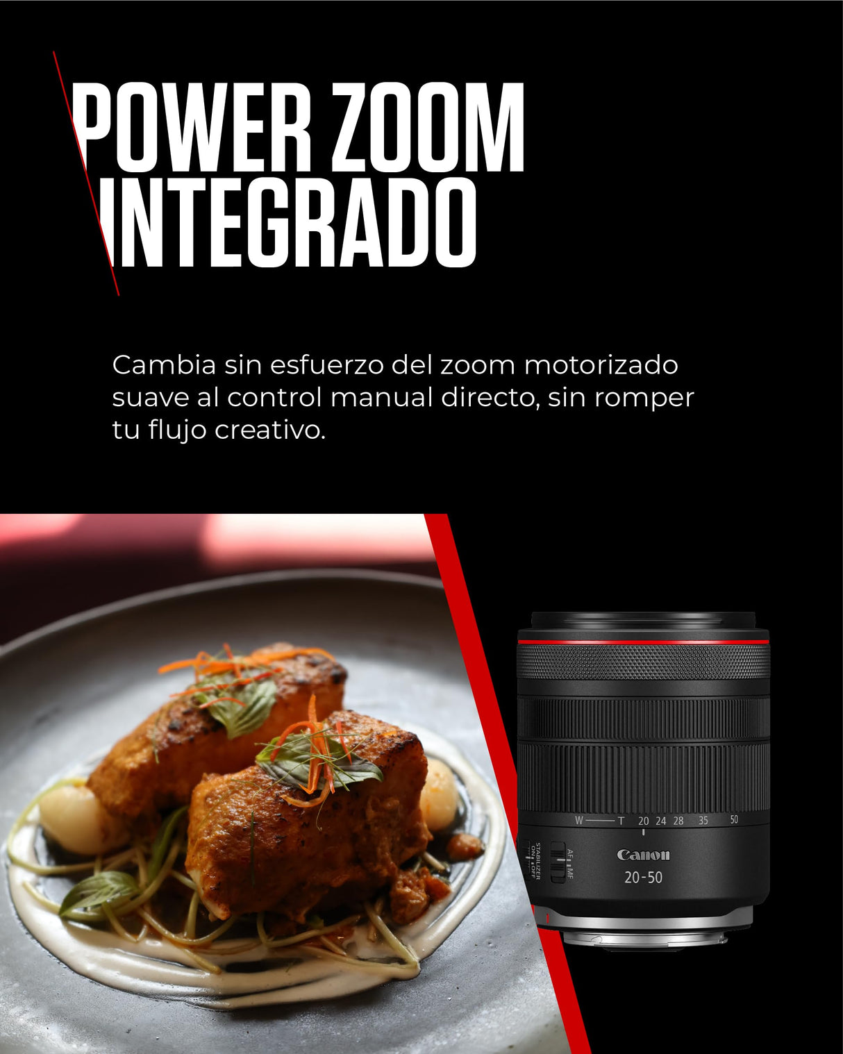 Objetivo Canon RF 20-50mm F4L IS USM PZ | Power Zoom para Vídeo y Fotografía | Estabilizador Óptico, Apertura f/4 Constante | Ideal Creadores Contenido, Vlogging, Viajes