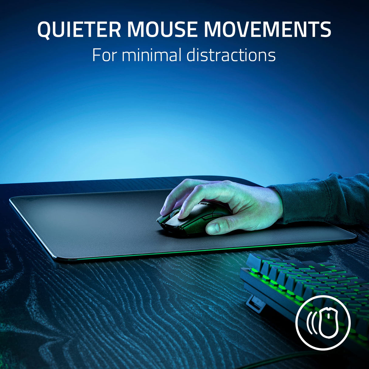 Razer Alfombrilla de ratón Atlas de Cristal Templado para Videojuegos, Superficie Ultra Suave, Resistente a la Suciedad y a los arañazos, Base Antideslizante, Movimientos silenciosos del ratón, Color