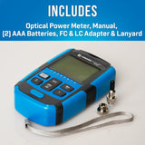 Jonard Tools FPM-50S Mini medidor de potencia óptica, herramienta 3 en 1, OPM (-50 a +26dBm), VFL, probador de red RJ45, rango de 800-1650 nm, adaptadores FC y LC