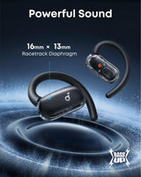 Soundcore Auriculares Open Ear V40i de Anker, Diseño Cristalino, Estuche sin Tapa, 4 Posiciones Ajustables para Cada Tamaño de Oreja, Graves más Ricos, IP55, 21H Reproducción, Llamadas Claras con IA