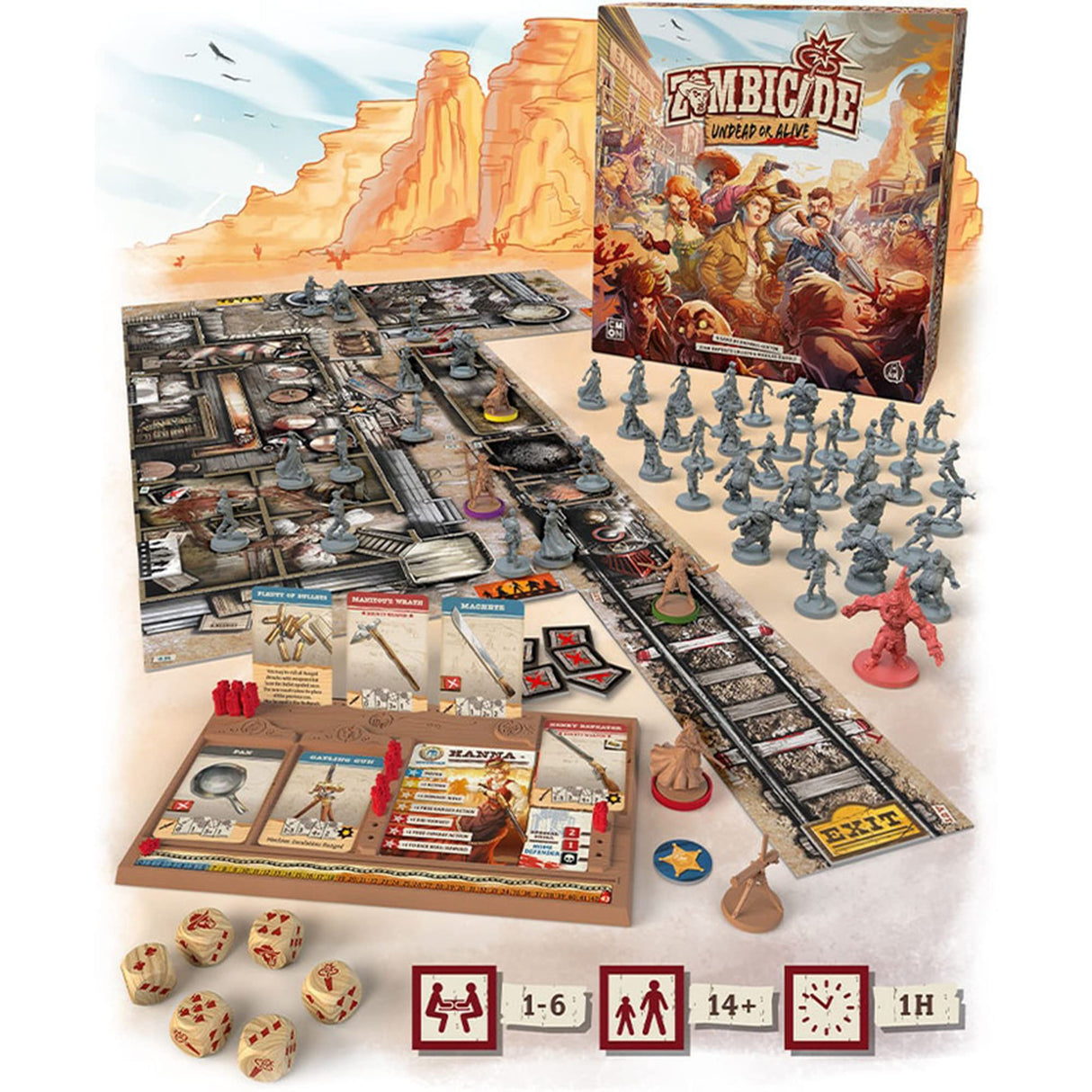 Zombicide: Undead or Alive Board Game,Juego de Mesa de Estrategia,Juego cooperativo para Adolescentes y Adultos,Juego de Mesa de Zombies,Tiempo de Juego Promedio 1 Hora,Hecho por CMON