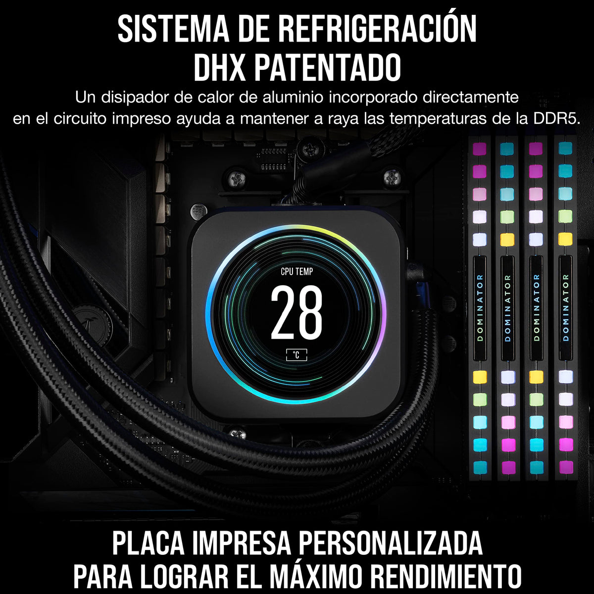 CORSAIR DOMINATOR PLATINUM RGB DDR5 32GB (2x16GB) DDR5 5200MHz CL40 AMD EXPO Intel XMP iCUE Memoria de Ordenador Compatible - Gris (CMT32GX5M2B5200Z40)