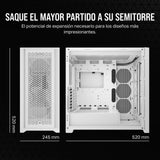 CORSAIR 5000D Core Airflow Caja para PC ATX Torre Media - Sin Ventiladores Incluidos - Panel Lateral de Cristal Templado - Diseño de Gran Flujo de Aire - para Radiadores de 360 mm - Blanco