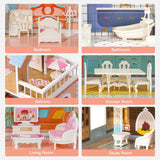 ROBUD Casa de muñecas de Madera para niños y niñas, Regalo de Juguete para 3, 4, 5, 6 años, con Muebles