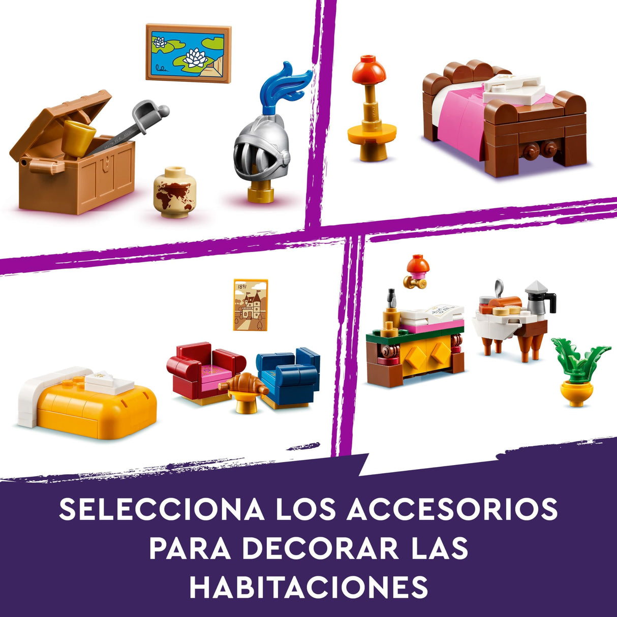 LEGO Friends Hostal del Castillo de Juguete, Juego con Hotel y 4 Mini Muñecos, Regalo para Niñas y Niños de 12 Años o Más, Figura de un Perro y Accesorios, Decoración para la Estantería 42638