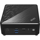 MSI Cubi N ADL S-079DE Mini PC, Intel Celeron N100, 4 GB DDR4, 128 GB M.2 SSD, USB 3.2 Gen 2 Type C (DP Alternate), HDMI 2.1 y DP 1.4, Bluetooth 5, Fanless, Windows 11Pro, VESA, Negro