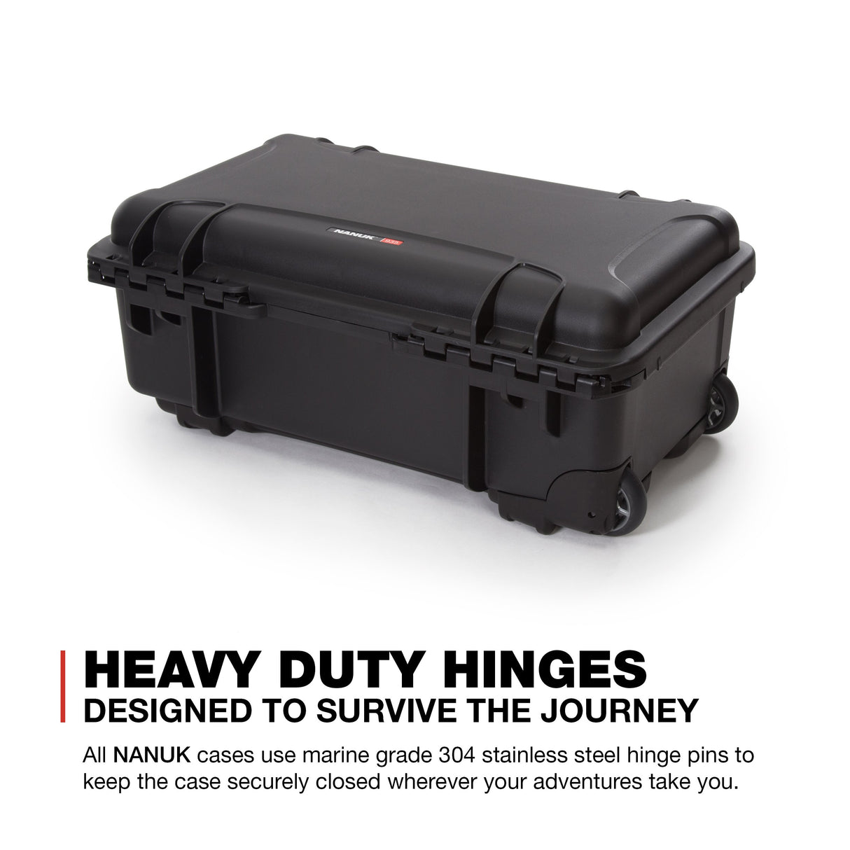 Nanuk 935 - Funda rígida Impermeable con Ruedas y Divisor Acolchado, Color Negro