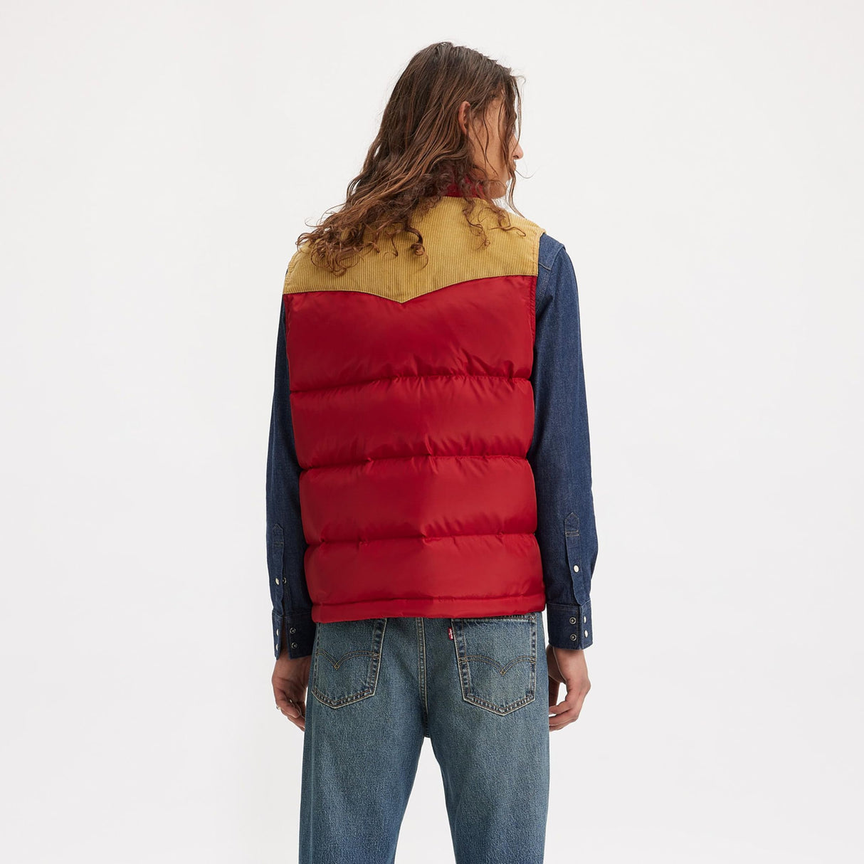 Levi's Western Super Puffer Vest, Hombre, Rhythmic Red, S
