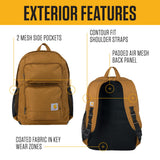Carhartt Compartimento único, paquete duradero con funda para portátil y base resistente a la abrasión Duravax, mochila clásica de 27 L (negro), talla única