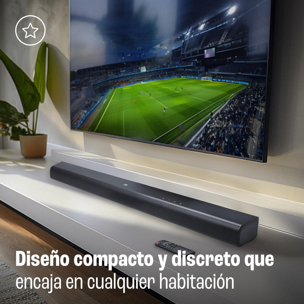 JBL Cinema SB 510 Barra de Sonido de 3.1 canales con subwoofer incorporado para graves profundos y 200 vatios de potente Dolby Audio para una experiencia auditiva de calidad, negro
